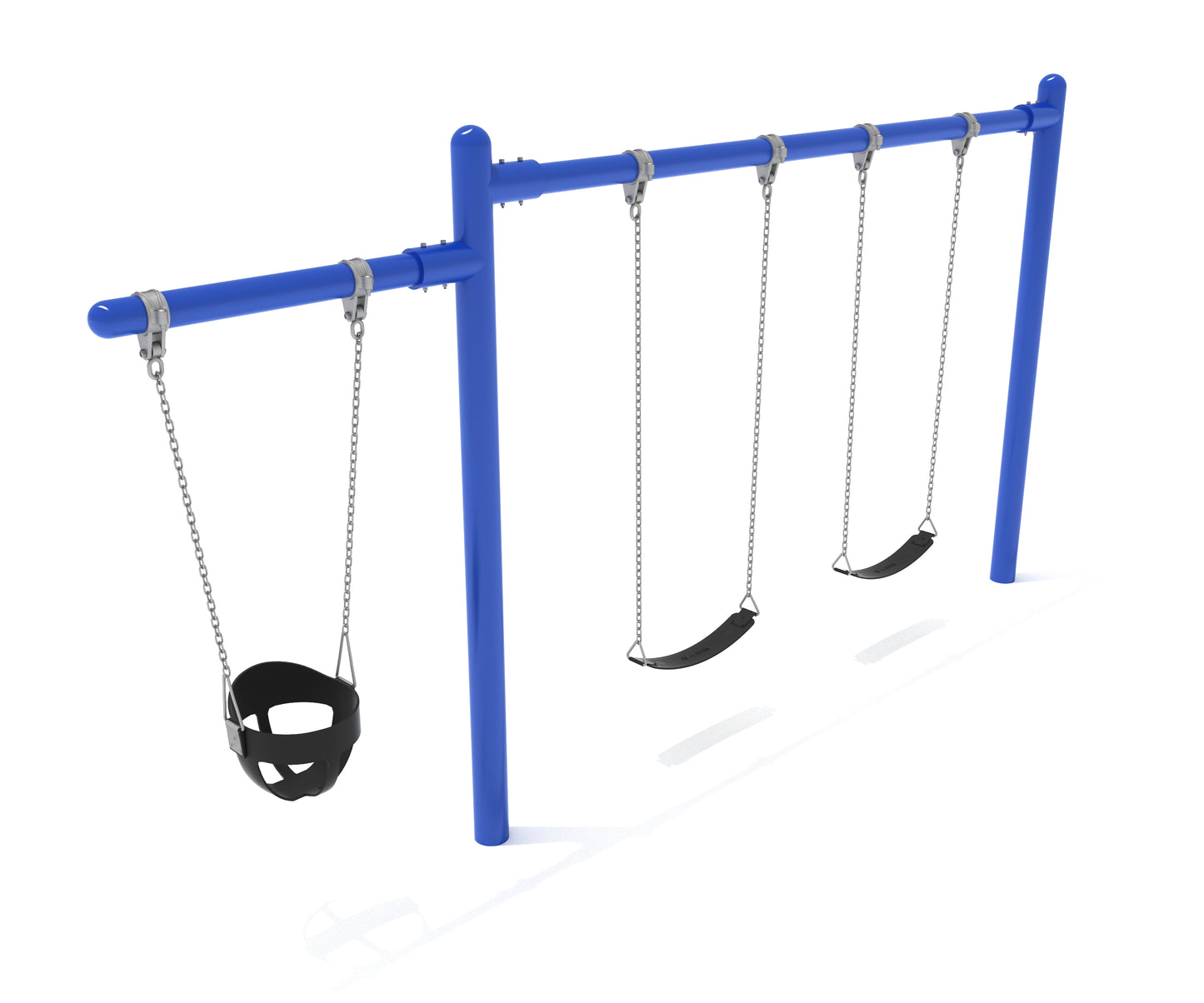 1 Bay 1 Cantilever Single Post Swing Frame with Chains and Seats