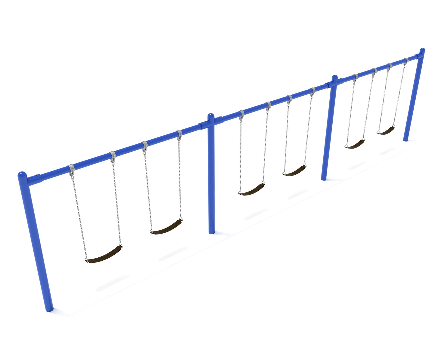 3 Bay Single Post Swing Frame with Chains and Seats (5 Inch)