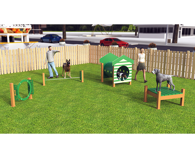 Recycled Novice Dog Park Agility Course