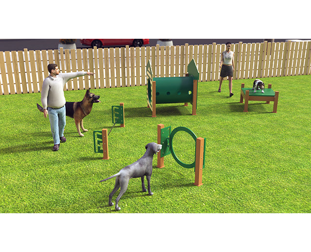 Recycled Novice Dog Park Agility Course