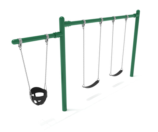 1 Bay 1 Cantilever Single Post Swing Frame with Chains and Seats