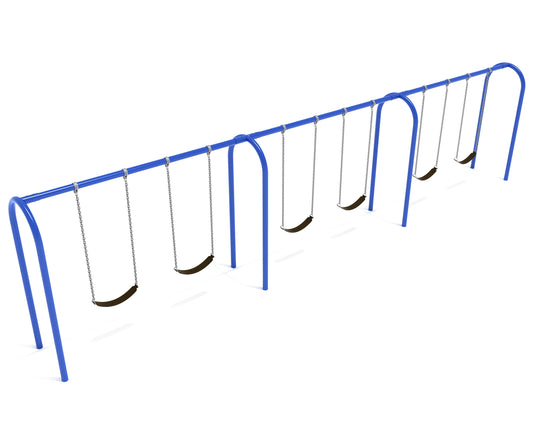 3 Bay Arch Swing Frame with Chains and Seats (3.5 Inch Posts)