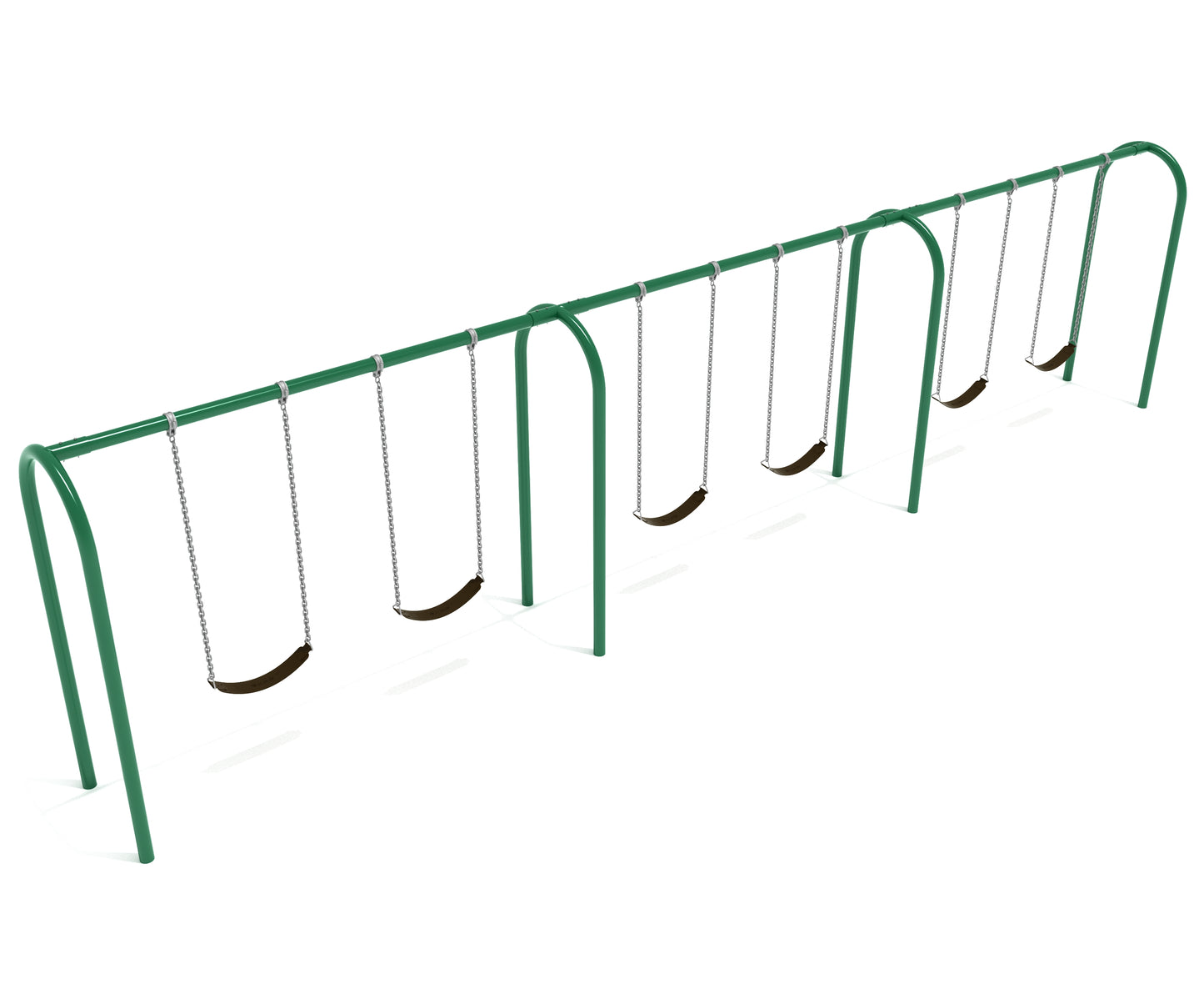 3 Bay Arch Swing Frame with Chains and Seats (3.5 Inch Posts)