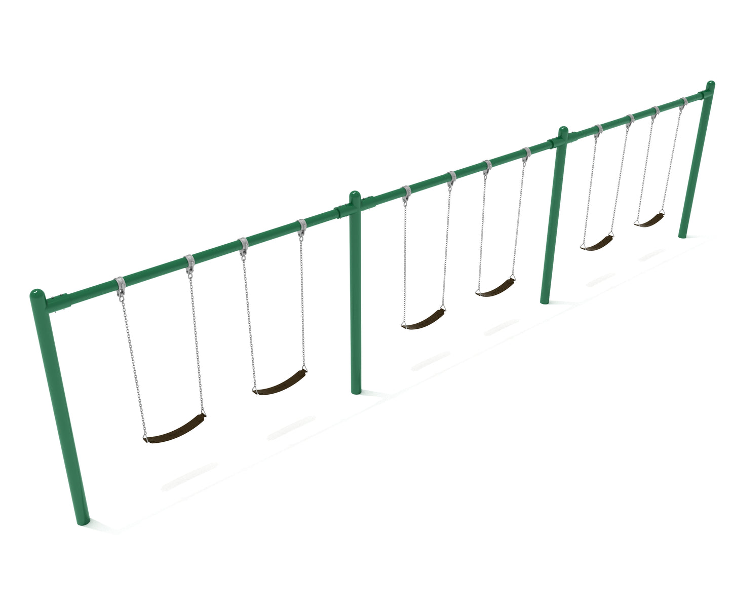 3 Bay Single Post Swing Frame with Chains and Seats (5 Inch)