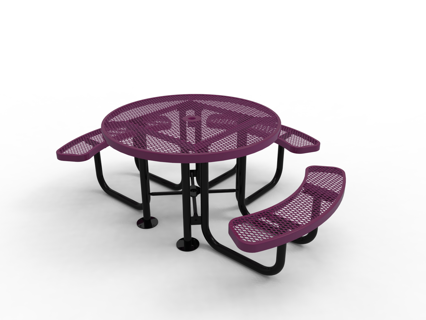 Round Picnic Table w/ Diamond Pattern - Portable