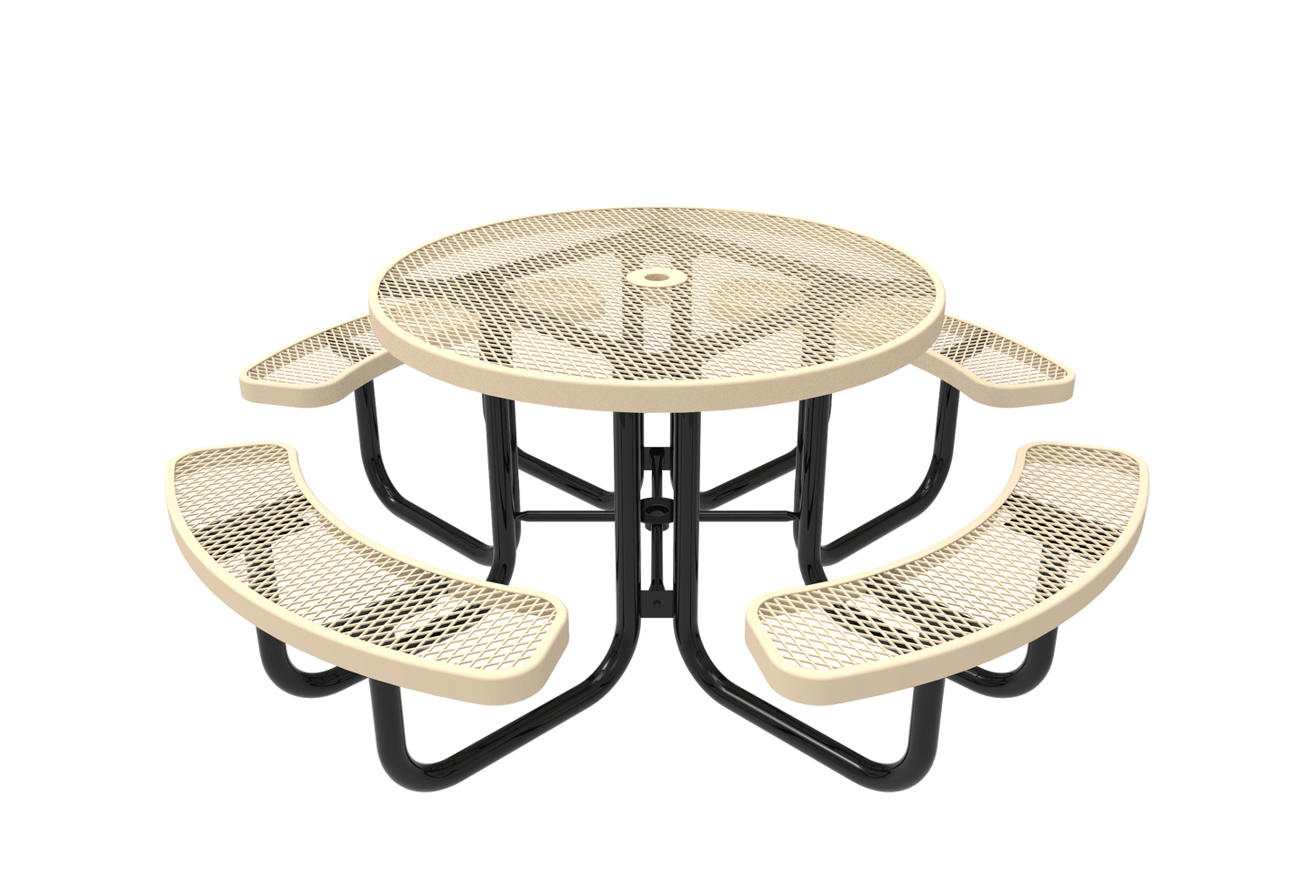 Round Picnic Table w/ Diamond Pattern - Portable