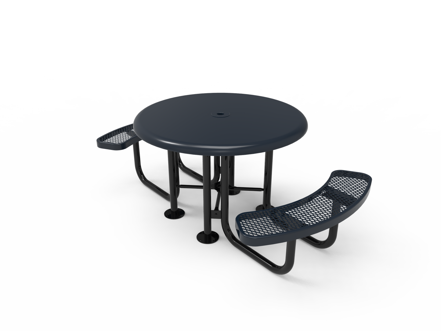 Round Picnic Table w/ Solid Top - Portable