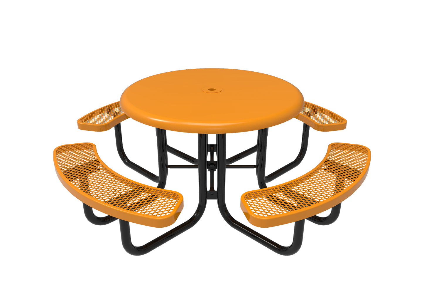 Round Picnic Table w/ Solid Top - Portable