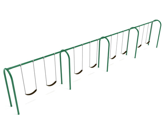 4 Bay Arch Swing Frame with Chains and Seats (3.5 Inch Posts)