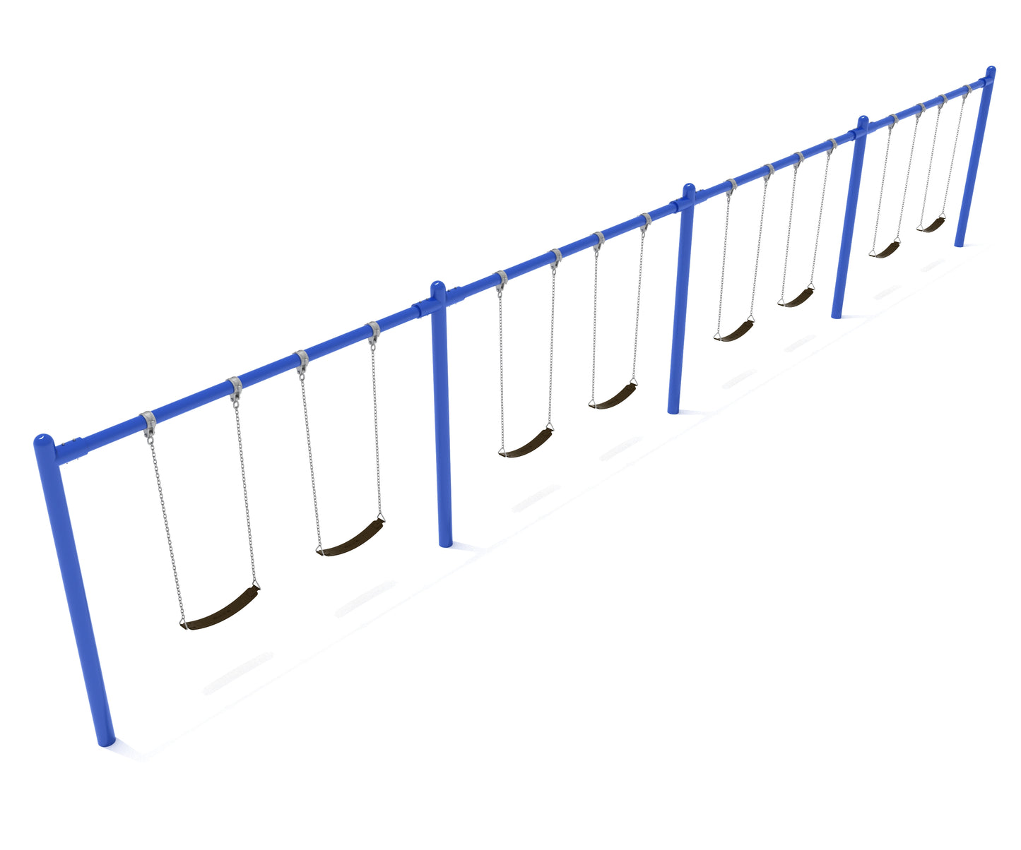 4 Bay Single Post Swing Frame with Chains and Seats (5 Inch)