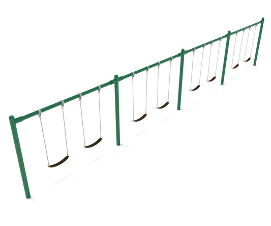 4 Bay Single Post Swing Frame with Chains and Seats (5 Inch)