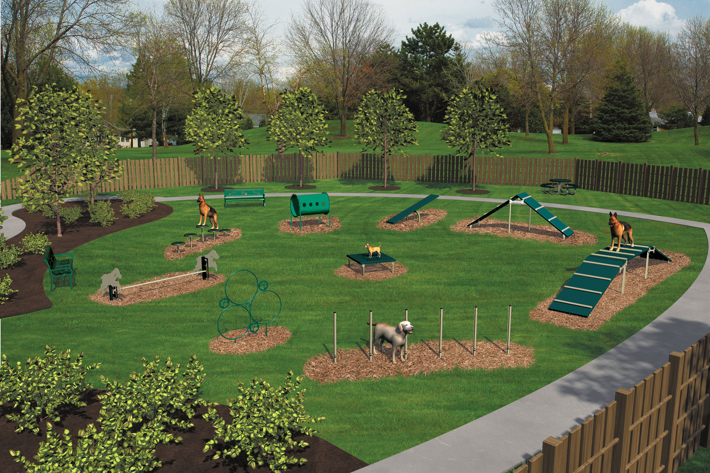 Expert Dog Park Agility Course