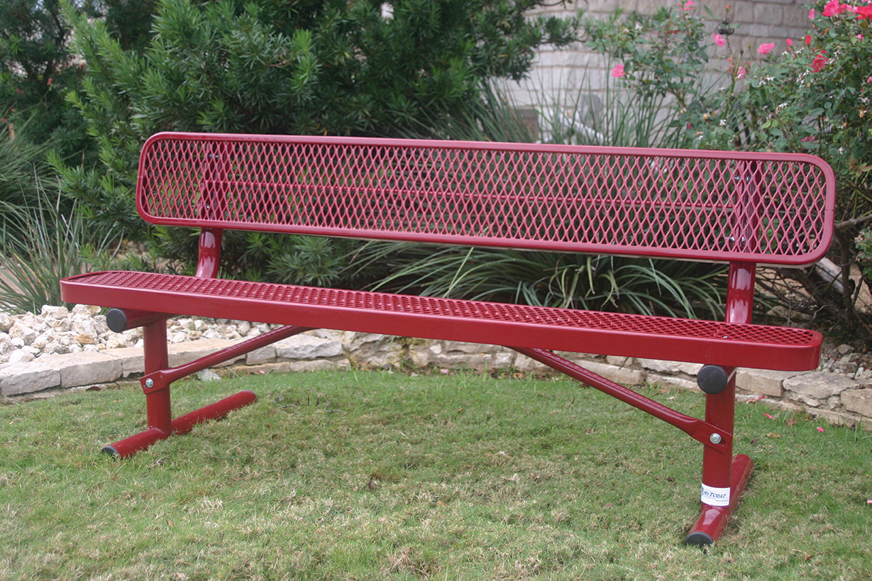 Diamond Pattern Bench with Back