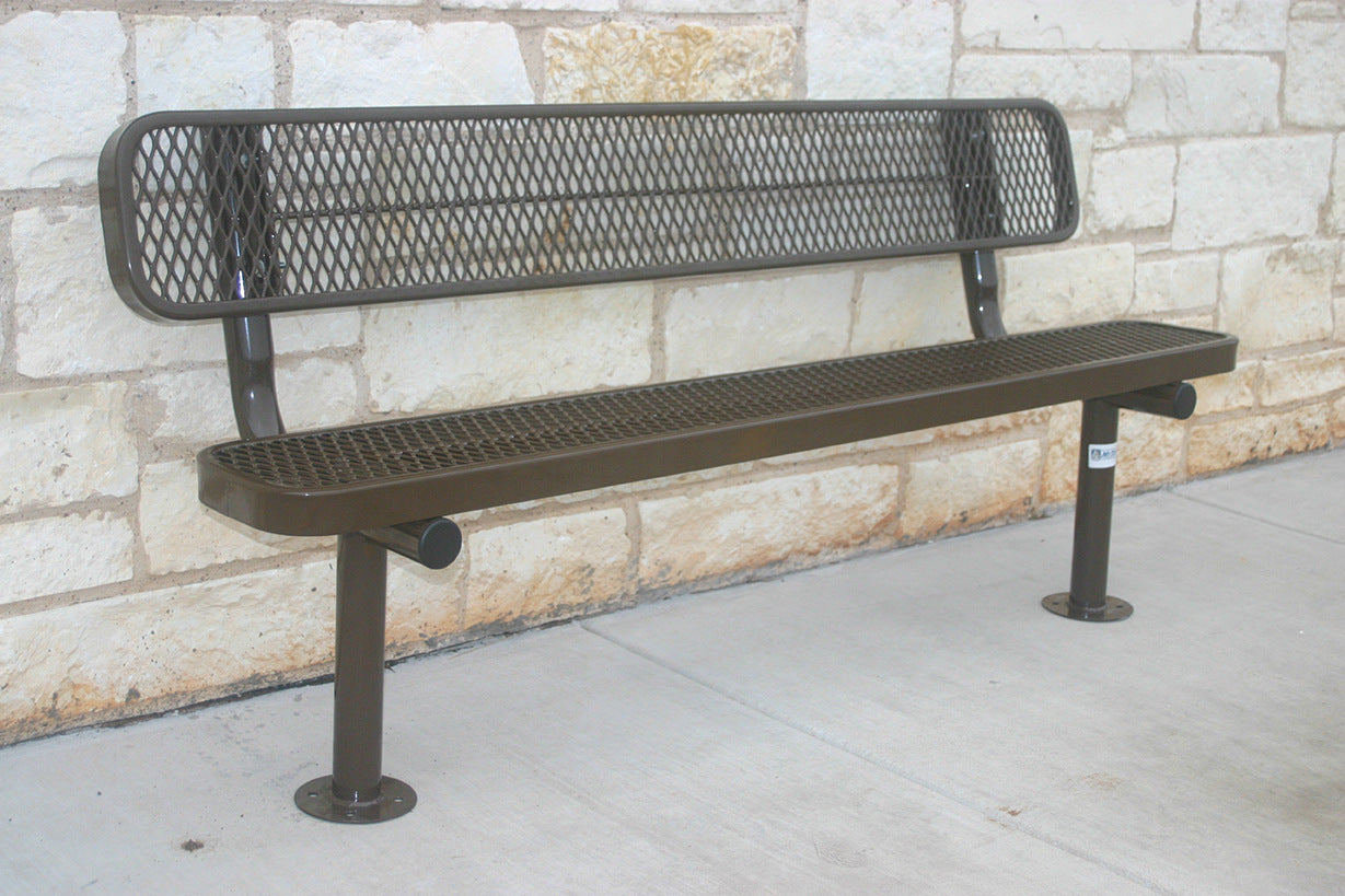 Diamond Pattern Bench with Back