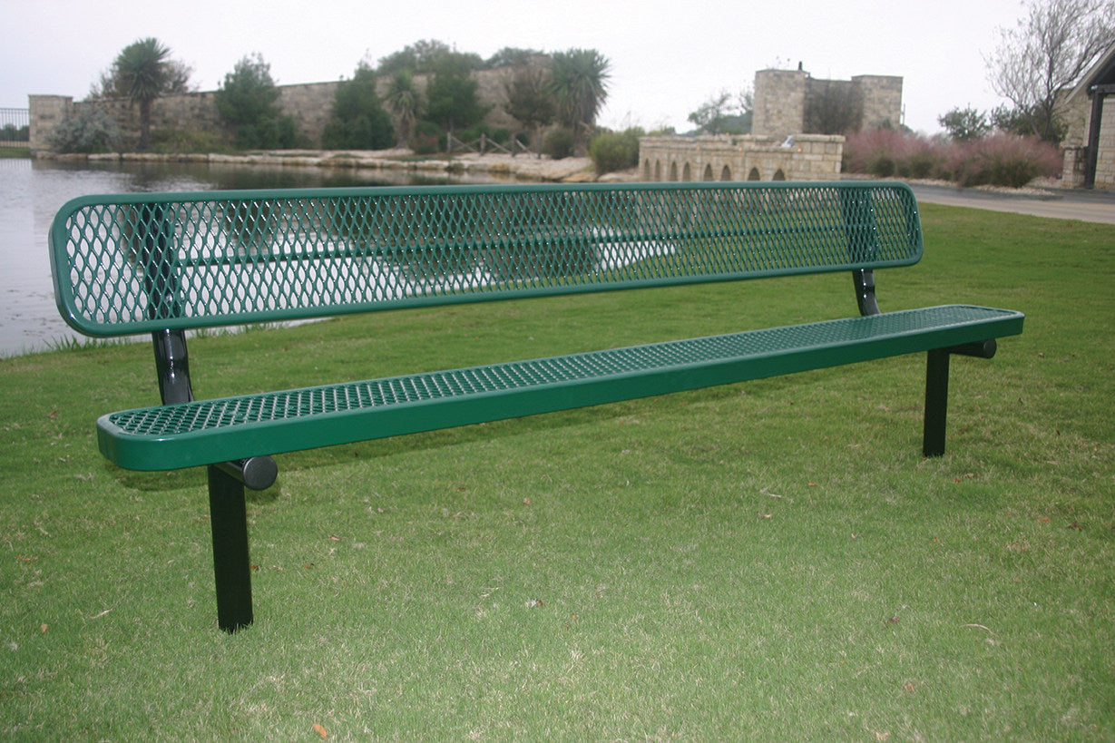 Diamond Pattern Bench with Back