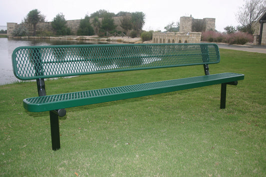 Diamond Pattern Bench with Back