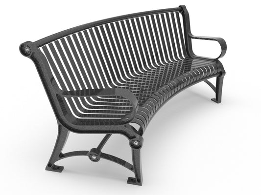 6ft Huron Bench with Arched Back - Surface Mount
