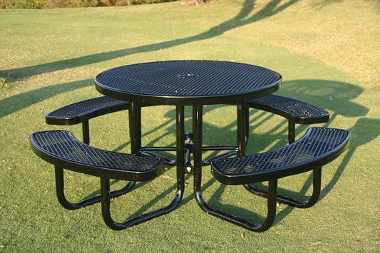 Round Picnic Table w/ Diamond Pattern - Portable